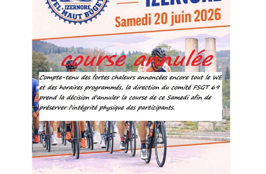 Prix cycliste d&rsquo;Izernore annulé