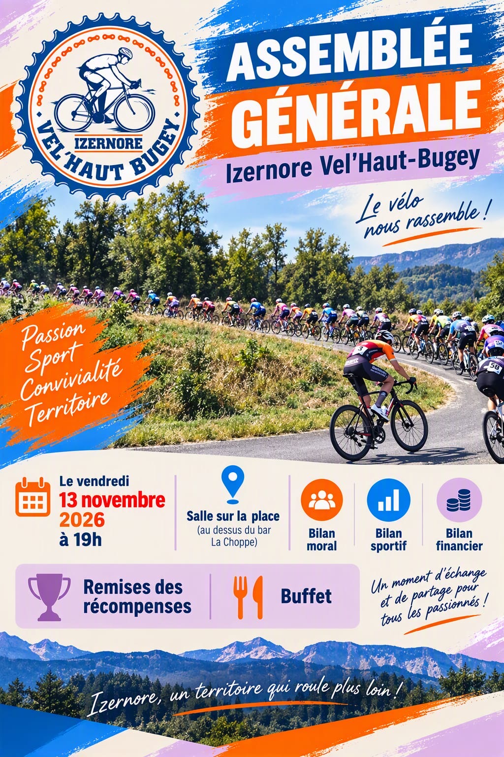 Assemblée générale du club le vendredi 13 novembre à Izernore 19h00